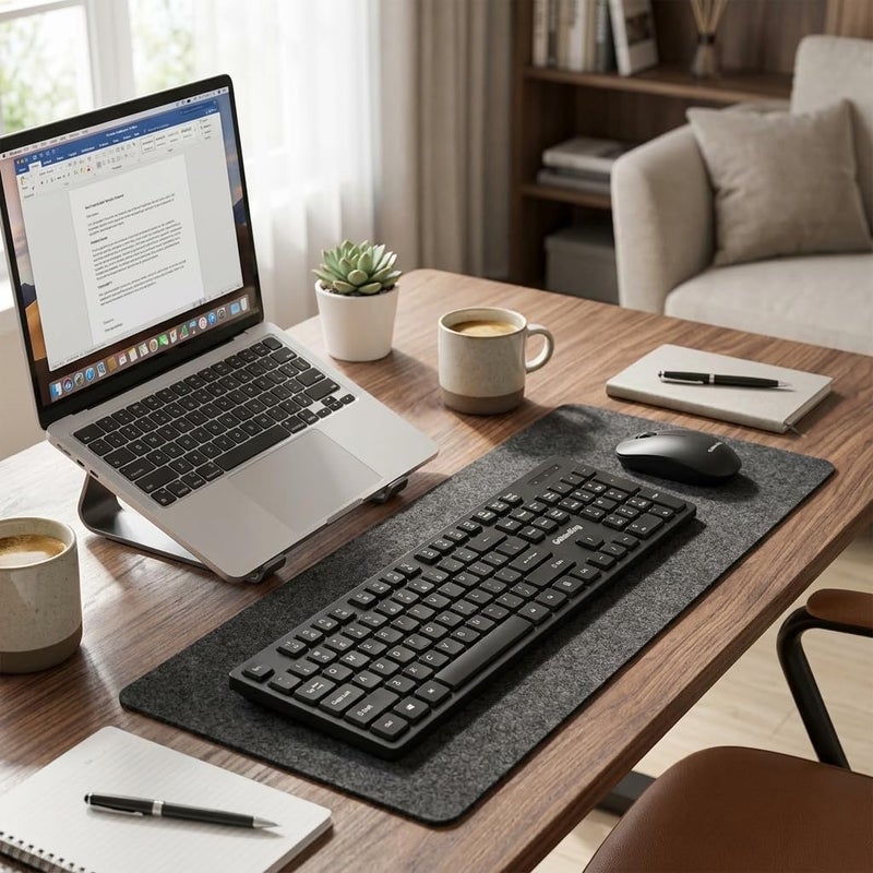 GK100 Wireless Keyboard and Mouse Combo Set in Black Slim Ergonomic Design for Office and Home Use - Image 4
