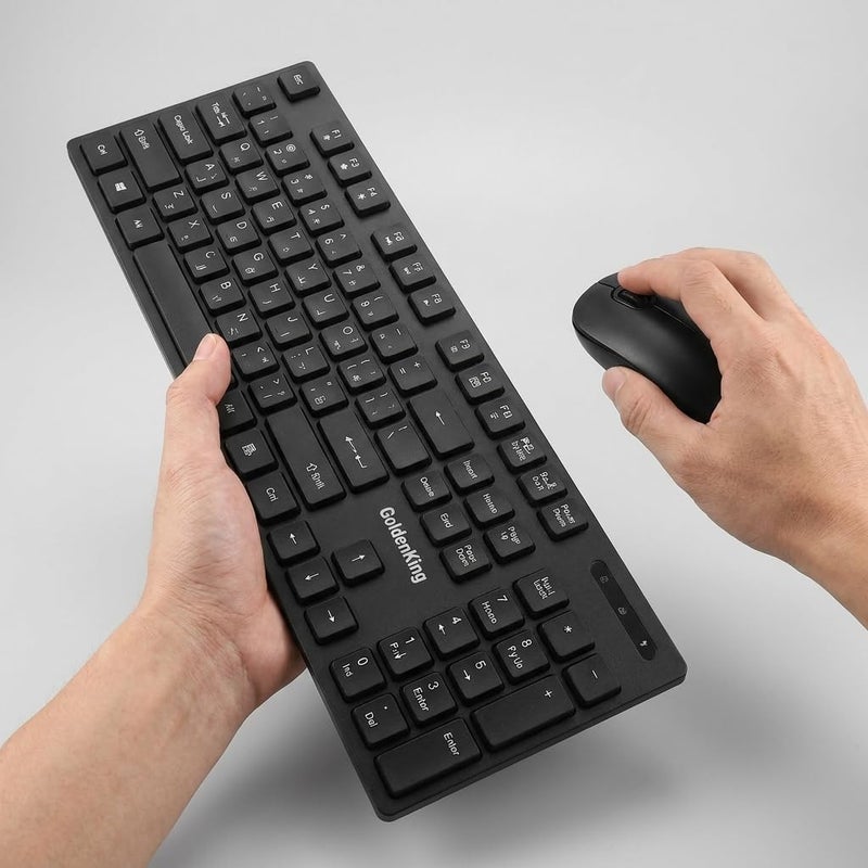 GK100 Wireless Keyboard and Mouse Combo Set in Black Slim Ergonomic Design for Office and Home Use - Image 5