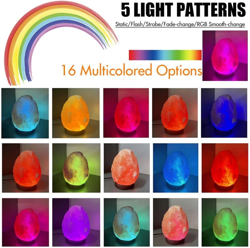 MINGRI Himalayan Salt Lamp Night Light Rock 16 Colors Changing Updated,USB Remote Control Natural Rock Lamp Dimmable Crystal Pink Salt Table Lamps for Office,Home Deco,Yoga,Holiday Gift - Image 2