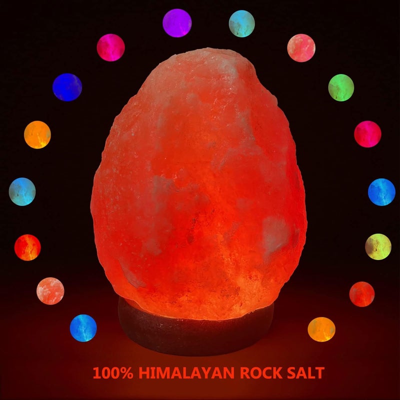 MINGRI Himalayan Salt Lamp Night Light Rock 16 Colors Changing Updated,USB Remote Control Natural Rock Lamp Dimmable Crystal Pink Salt Table Lamps for Office,Home Deco,Yoga,Holiday Gift - Image 3