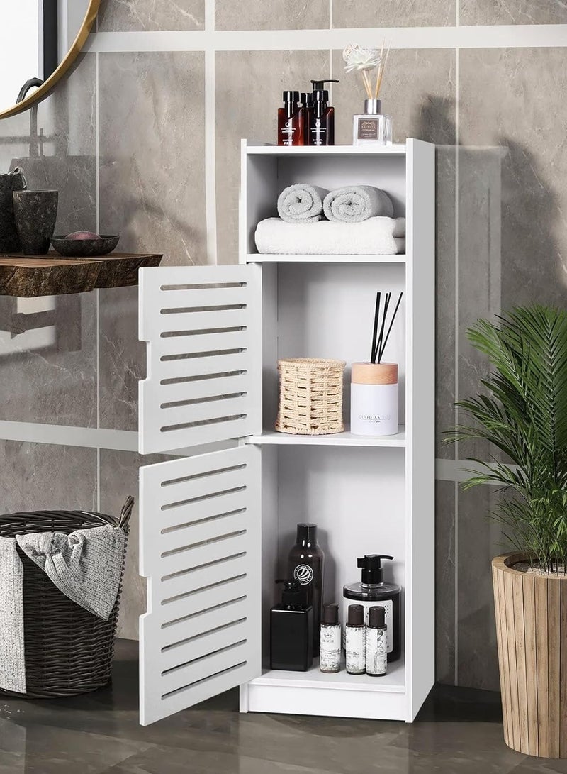 تي بي جي بي خزانة حمام مقاومة للماء، وحدات تخزين الحمام مع رف تخزين مفتوح، خزائن أرضية قائمة بذاتها، خزانة تنظيم الزوايا لممر المطبخ في غرفة النوم، أبيض. - Image 2