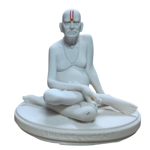 KariGhar Marble Swami Samarth Idol Perfect for Car Dashboard and Housewarming White 3 Inch - Image 5