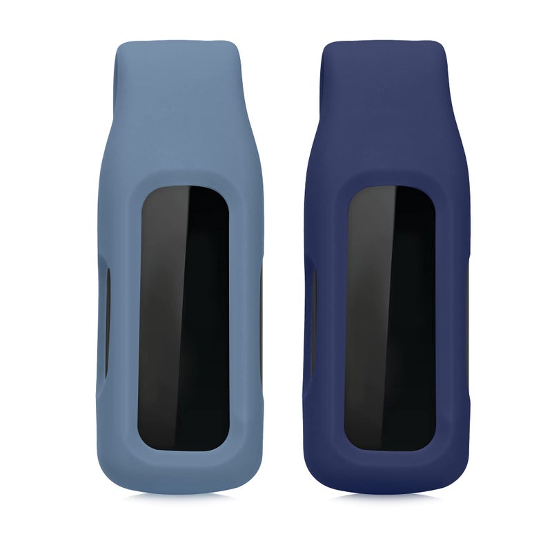 kwmobile 2X Clip Holders Compatible with Fitbit Inspire 3 / Inspire 2 / Ace 3 - Clip-On Holder Replacement Set - Dark Slate/Dark Blue - Image 4