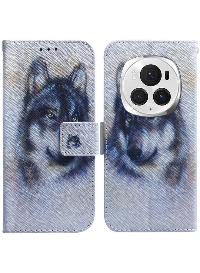 اس-توب جراب هاتف Honor Magic6 Pro من الجلد القابل للطي برسومات ملونة - Image 1