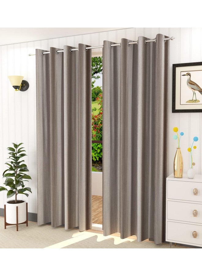 Galaxy Home Decor Solid Plain Curtains for Door 7 Feet, Pack of 2, Grey - Image 4