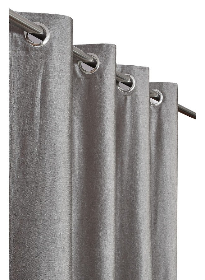 Galaxy Home Decor Solid Plain Curtains for Door 7 Feet, Pack of 2, Grey - Image 2