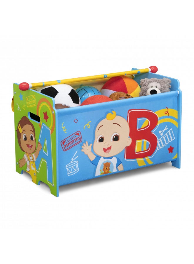 Delta CHILDREN Delta Children - CoComelon Toy Box Toy Box with Retractable Fabric Top, Blue - Image 3
