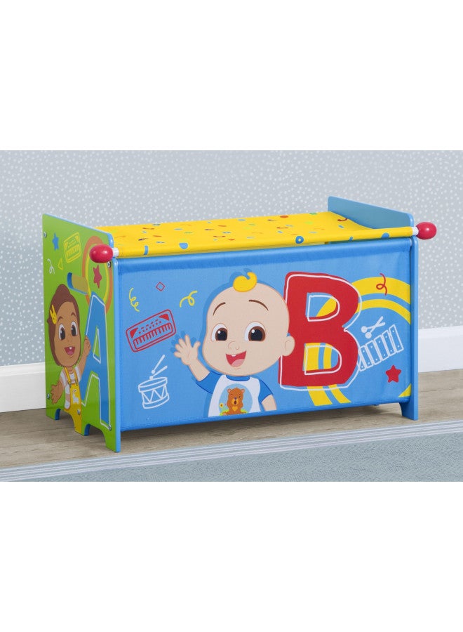 Delta CHILDREN Delta Children - CoComelon Toy Box Toy Box with Retractable Fabric Top, Blue - Image 2