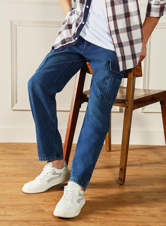 Dennis Lingo Men’s Relaxed Fit Mid Blue Jeans – Comfortable and Stylish  - Image 2