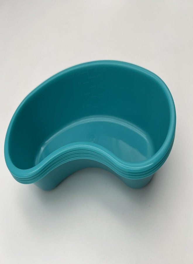 Comfort Axis Emesis Basin - 500 CC Kidney Shaped Turquoise Emesis Basin with Graduations (Pack of 5) - Image 5