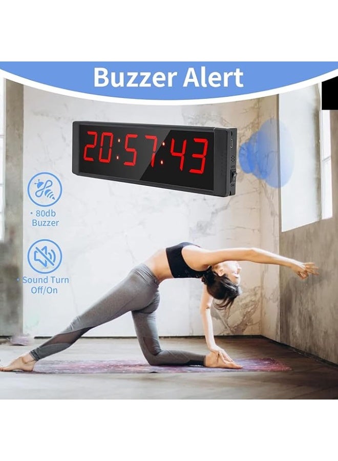 LED Countdown Timer with Button, Digital Wall Stopwatch Timer, Gym Timer Clock for Home Gym, Interval Timer for Workout, Large Stop Clock Timer for Sports, Running, Study, Fitness - Image 4