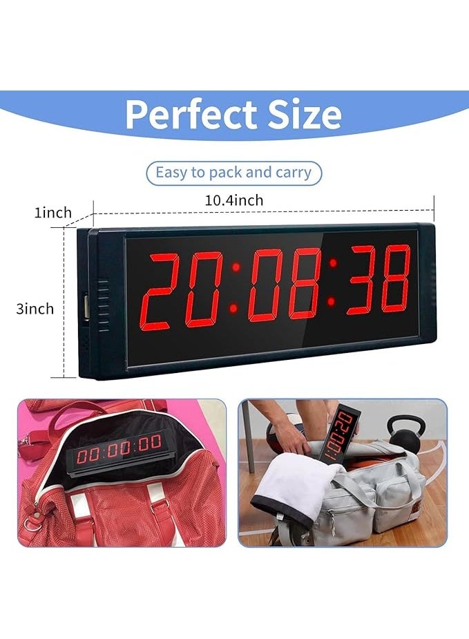 LED Countdown Timer with Button, Digital Wall Stopwatch Timer, Gym Timer Clock for Home Gym, Interval Timer for Workout, Large Stop Clock Timer for Sports, Running, Study, Fitness - Image 3