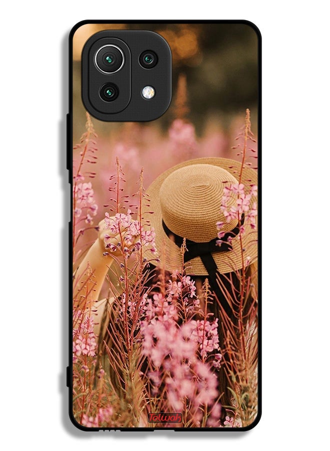 Tolwak Xiaomi Mi 11 Lite Protective Case Cover Hat Girl In Flowers - Image 2
