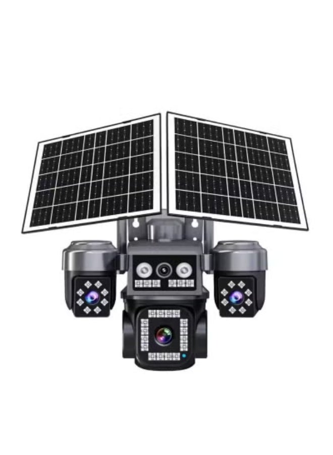 JAJEEK 2 Pcs 20MP 8K Ultra HD 4G Solar Security Camera System, 360° 4-Lens Outdoor Smart CCTV with AI Human Detection, PIR Motion Sensor, Color Night Vision, 2-Way Audio, Waterproof PTZ, 64GB SD Card - Image 2