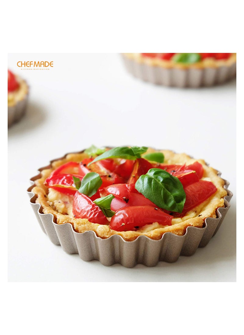 chefmade - Mini Tart Pan Set 4 Inch 4Pcs with Removable Loose Bottom - Image 1