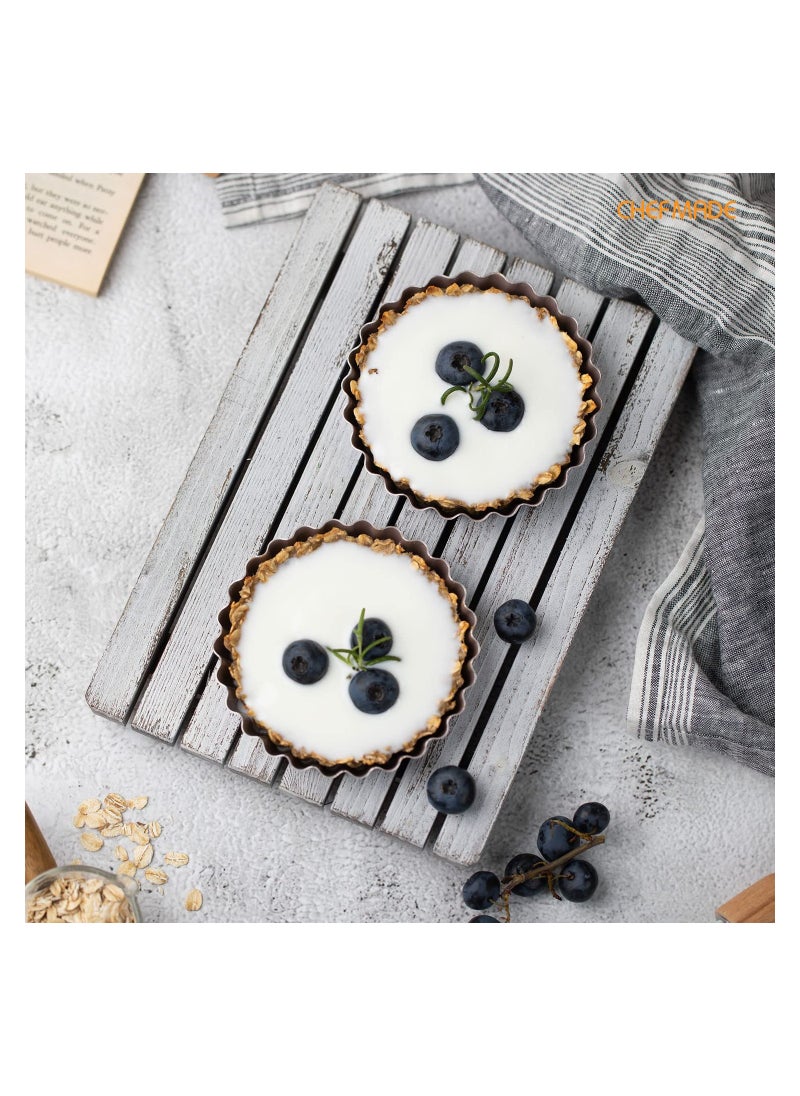 chefmade - Mini Tart Pan Set 4 Inch 4Pcs with Removable Loose Bottom - Image 1