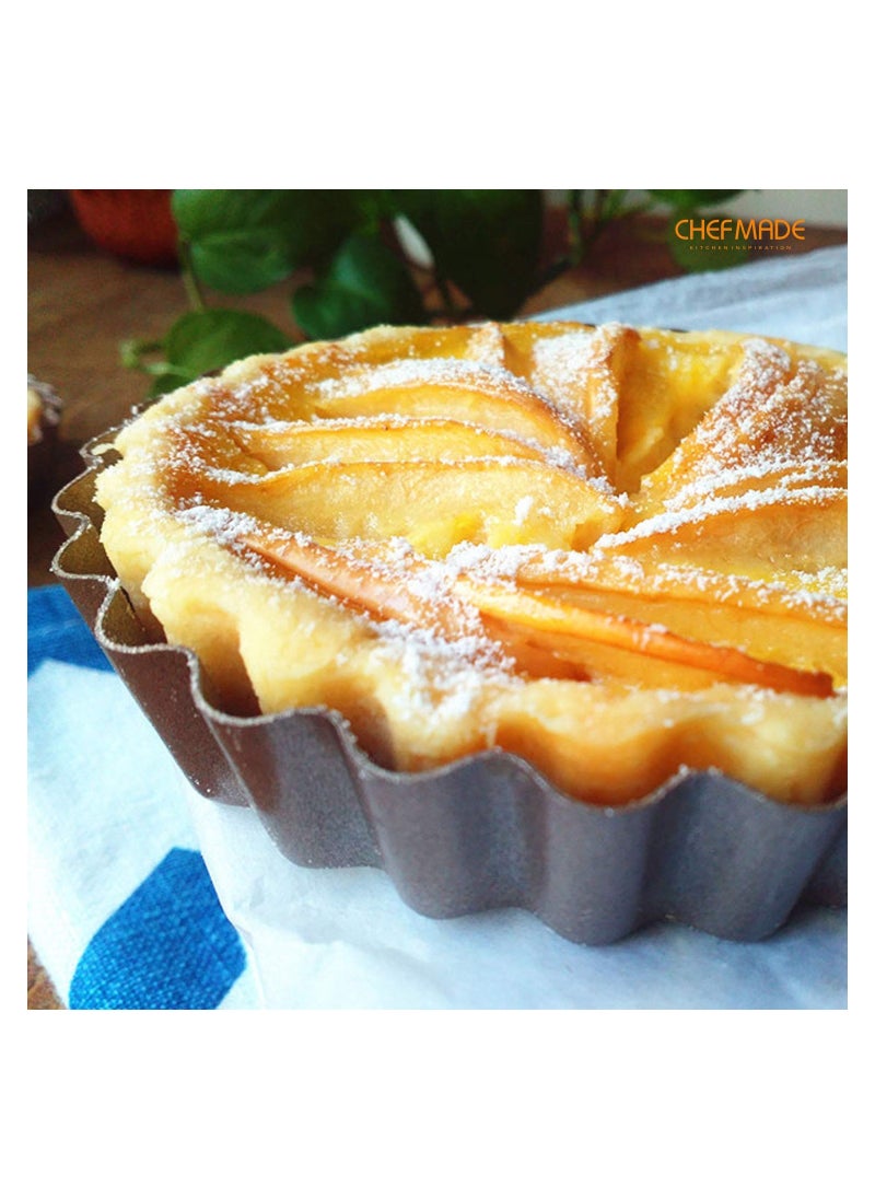 chefmade - Mini Tart Pan Set 4 Inch 4Pcs with Removable Loose Bottom - Image 1