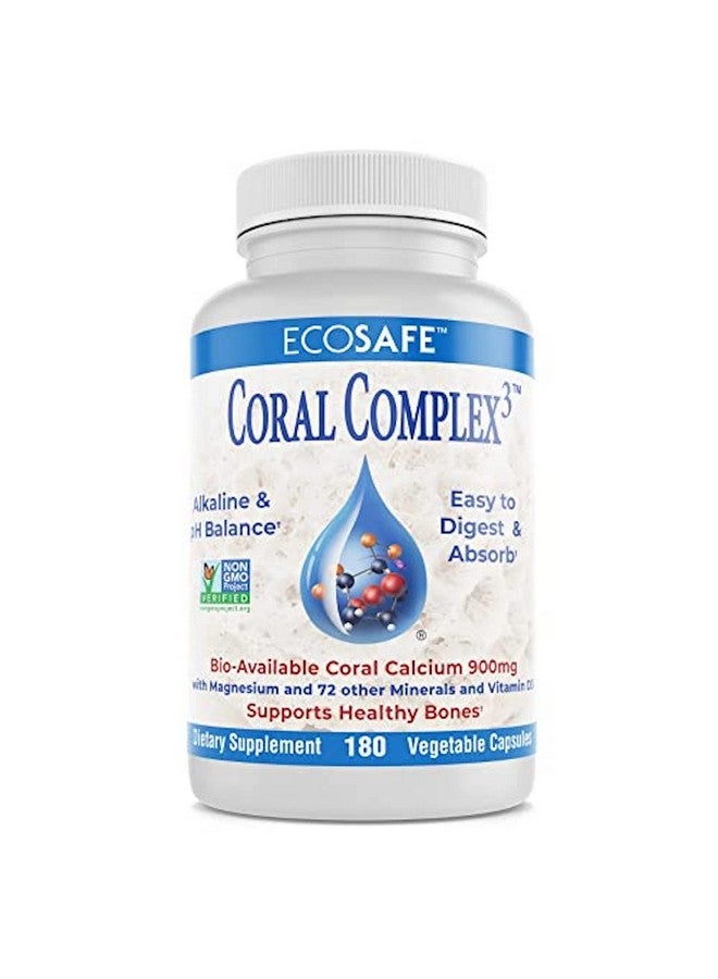 Coral White Coral Complex 3 - Coral Calcium 900 mg with Vitamin D3 1200 IU and Magnesium168 mg - 180 Vegetarian Capsules - Image 1