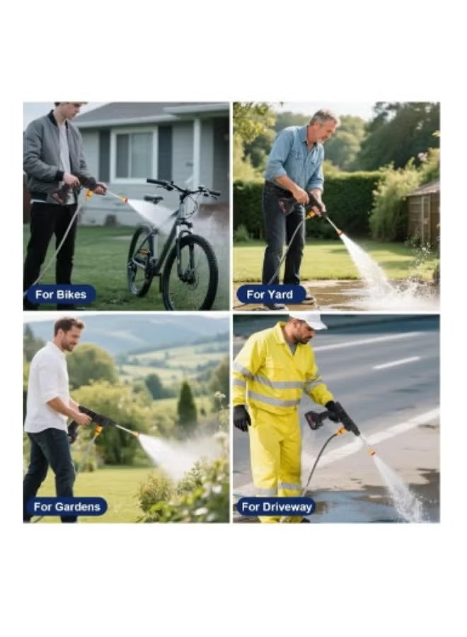 ELTRAZONE Portable High Pressure Water Gun, Rechargeable Cordless Pressure Washer with Two 48V Lithium Batteries, 5m Hose & 3 Nozzles – Electric Washer Gun for Cars, Floors & Garden - Image 4