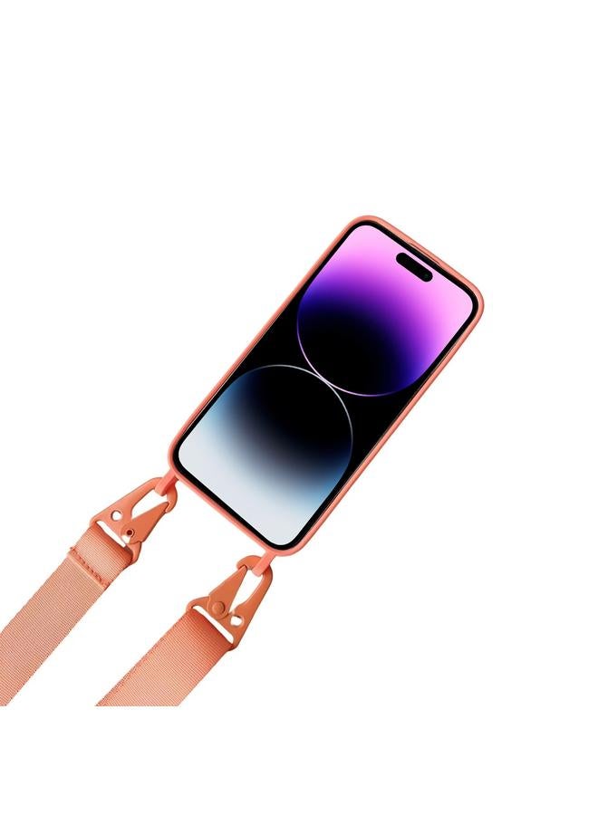 S-TOP Case For iPhone 15 Pro Max Card Slot Liquid Silicone Phone Case with Lanyard - Image 2