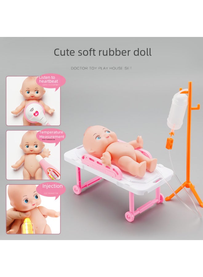 مجموعة ألعاب الطبيب الصغيرة للأطفال من Direct Supply صندوق حقن طبي للفتيات والممرضات والأولاد للعب في المنزل - اللون: صندوق تخزين المسحوق مجموعة مكونة من 48 قطعة 【تغليف التجارة الإلكترونية، صندوق غير ملون】】 - المواصفات: أضف 【مسحوق】 بدلة طبيب بأكمام طويلة قطعتين - Image 5