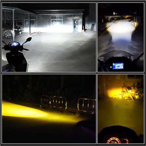OBEROI'S TRADERS Super Bright H4 Fitting CYT Led Headlight Lens Projector Bulb | White and Yellow | High and Low Beam | With Cooling Fan For All Bikes, ATV and Scooters - Image 2