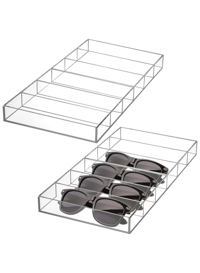 تي بي جي بي منظم نظارات شمسية من الاكريليك، علبة تخزين شفافة 6 فتحات، صينية عرض نظارات قابلة للتكديس للنظارات الشمسية، نظارات واقية عصرية - Image 1