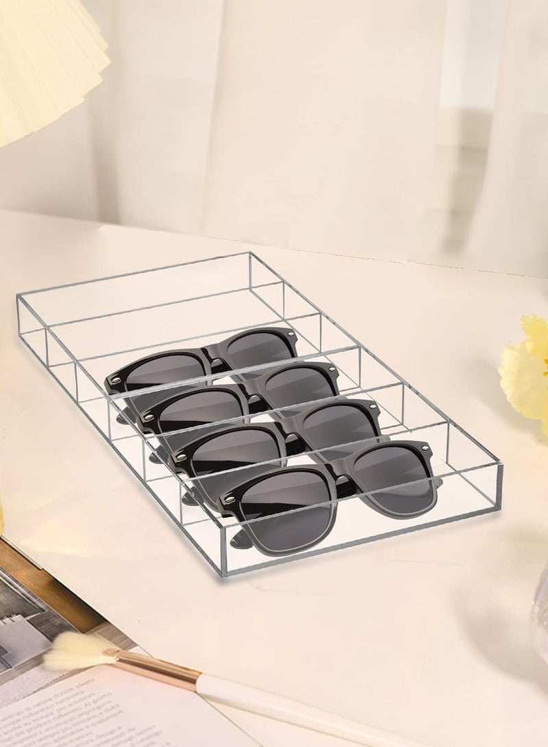 تي بي جي بي منظم نظارات شمسية من الاكريليك، علبة تخزين شفافة 6 فتحات، صينية عرض نظارات قابلة للتكديس للنظارات الشمسية، نظارات واقية عصرية - Image 4