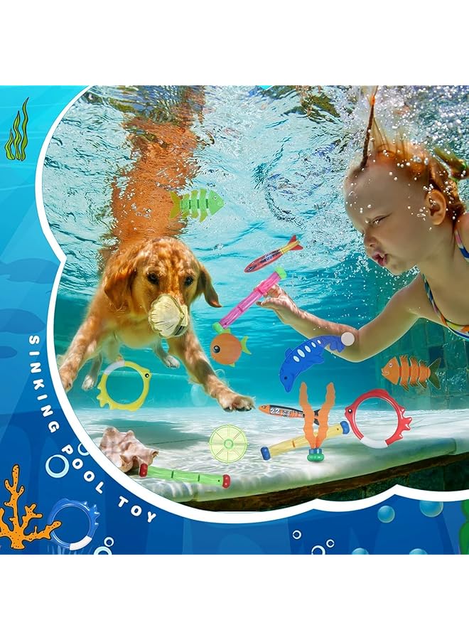 KASTWAVE Diving Toys Kids Diving Pool Toys Pool Diving Toy Set | 27 Pcs Pool Toys With Diving Swim Thru Rings Diving Rings Diving Gem Diving Octopus Pool Torpedo With Storage Bag For Boys Girls - Image 4