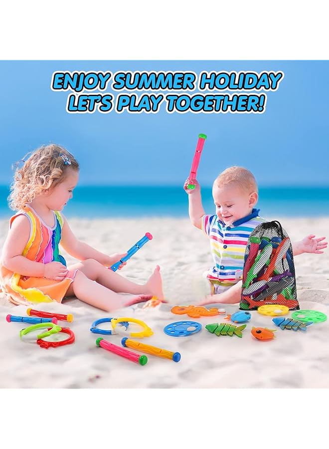 KASTWAVE Diving Toys Kids Diving Pool Toys Pool Diving Toy Set | 27 Pcs Pool Toys With Diving Swim Thru Rings Diving Rings Diving Gem Diving Octopus Pool Torpedo With Storage Bag For Boys Girls - Image 5