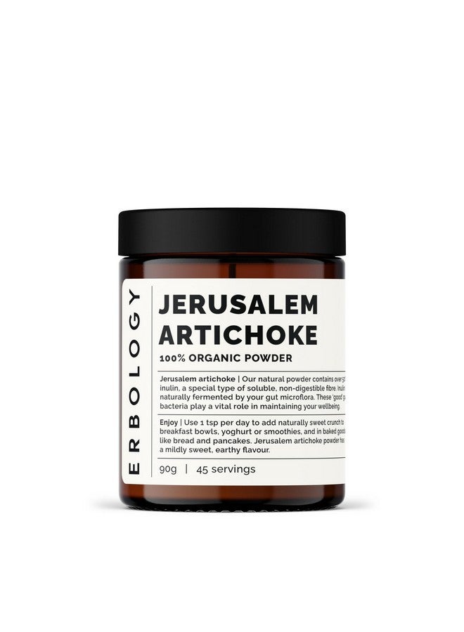 Erbology Organic Jerusalem Artichoke Powder 3.2 oz - 45 Servings - Sunchoke - 50% Prebiotic Inulin Fiber - Supports Gut Health and Promotes Diverse Microbiome - Feed Good Bacteria - Gluten-Free - Image 1