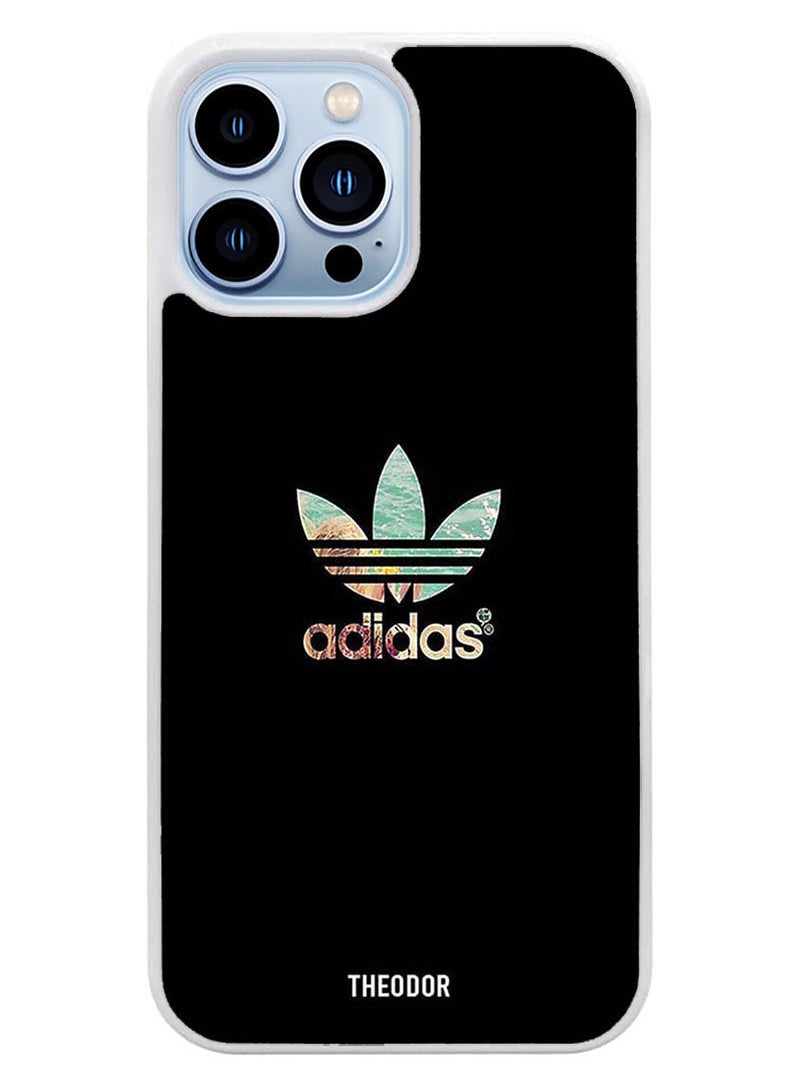 Theodor - Protective Case Cover For APPLE IPHONE 13 PRO MAX    Adi Das Pattern(White Bumper) - Image 1