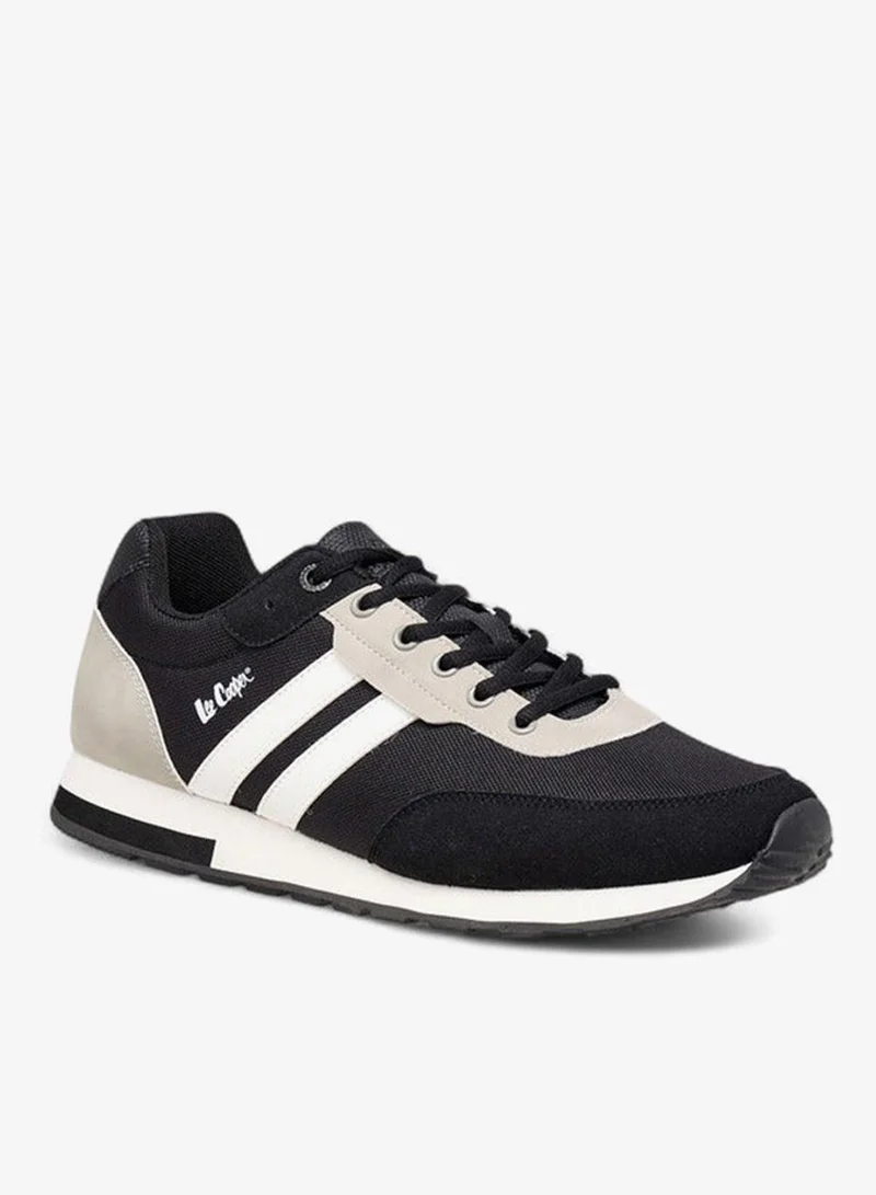 Men's Panelled Sneakers with Lace-Up Closure