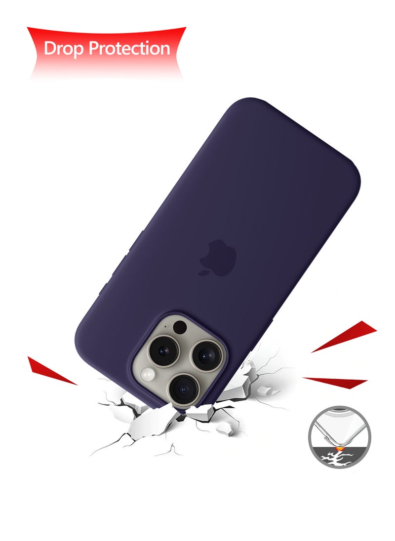 Wtech Soft Liquid Silicone Case Cover With MagSafe For Apple iPhone 15 Pro 2023 Elderberry  - Image 5