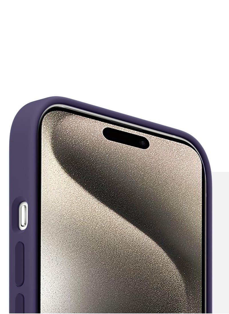 Wtech Soft Liquid Silicone Case Cover With MagSafe For Apple iPhone 15 Pro 2023 Elderberry  - Image 4