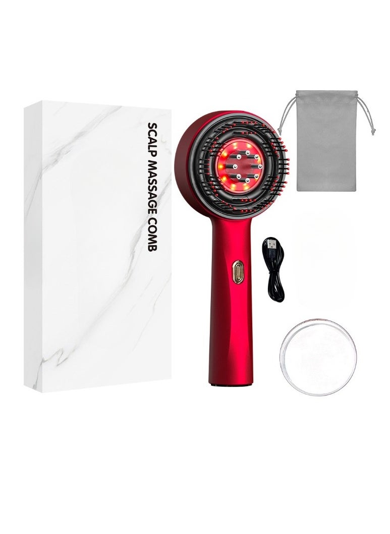 Generic Hair Massager, Portable Cordless Scalp Massager, Multi Function Electric Scalp Massage Comb, Lightweight And Portable Waterproof Oil Diffuser Massage Comb, (1pc, Red)  - Image 1