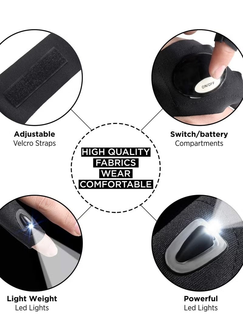 Uliova LED Flashlight Gloves, Flexible Hands-Free Lighting Gloves for Night Work, Repair, Outdoor & Night Reading - Image 2