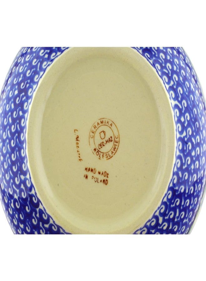 Polmedia Polish Pottery Bowl 7-inch - Spring Flowers Pattern Handmade in Boleslawiec Poland by Ceramika Bona + Certificate of Authenticity - Image 4