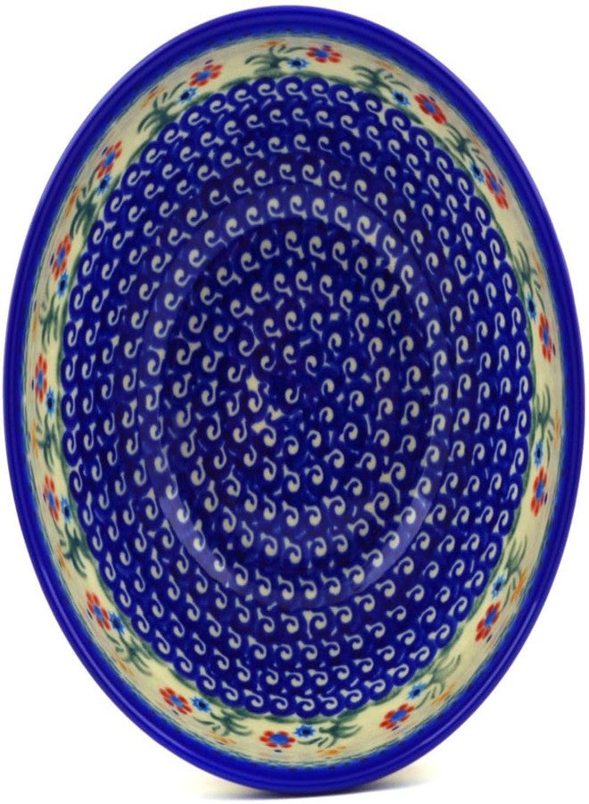 Polmedia Polish Pottery Bowl 7-inch - Spring Flowers Pattern Handmade in Boleslawiec Poland by Ceramika Bona + Certificate of Authenticity - Image 2