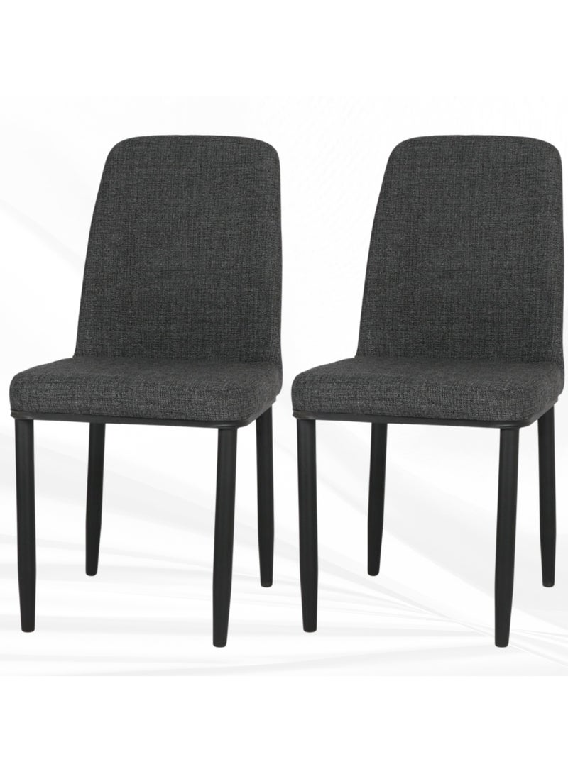 PixelsFurniture Set of 2 Pixels Furniture Kitchen Chairs with Backrest and Solid Metal Legs for Living Room Dining Room  - Image 1