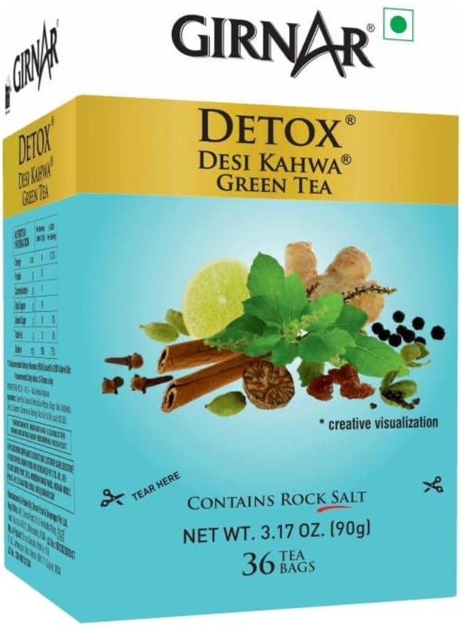 Girnar Girnar Detox Green Tea (Desi Kahwa) (36 Tea Bags)  - Image 1