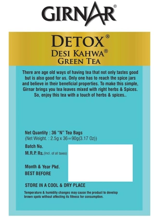 Girnar Girnar Detox Green Tea (Desi Kahwa) (36 Tea Bags)  - Image 3