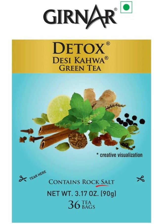 Girnar Girnar Detox Green Tea (Desi Kahwa) (36 Tea Bags)  - Image 5