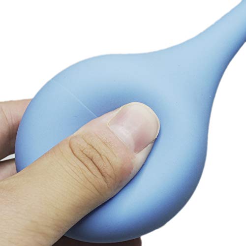 JIESI Rubber Suction Ear Syringe,90ml Hand Bulb Syringe Ear Washing Squeeze Bulb-Blue - Image 4