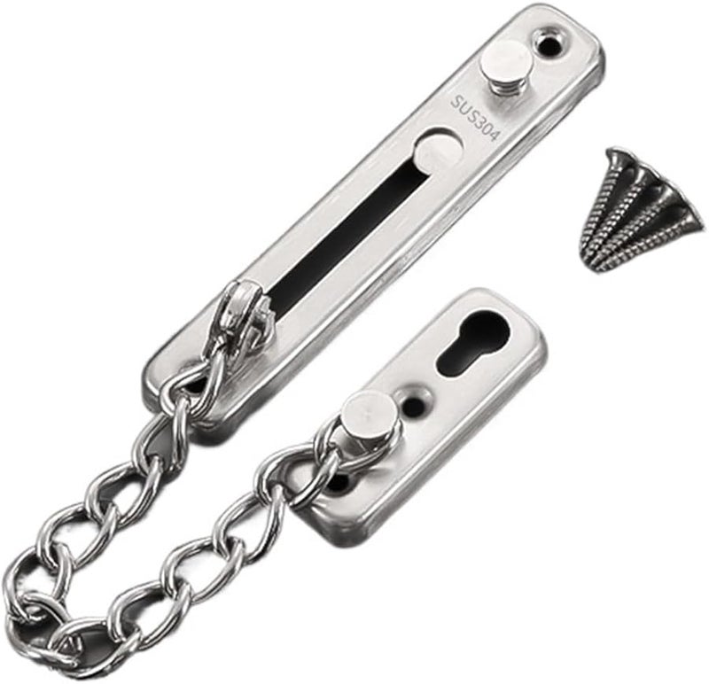 304 Stainless Steel Hotel Safety Lock Anti Theft Door Bolt Security Lock Silvery A1 - Image 2