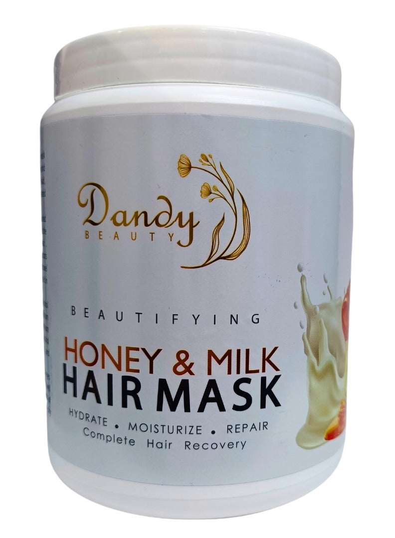 Dandy Beauty Hair Mask HONEY & MILK 1000g Deep Conditioning and Repair Treatment for Smooth, Hydrated Hair, Complete hair recovery - Image 1