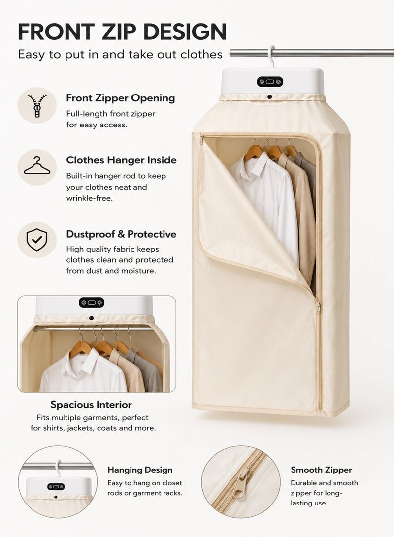 Toshionics Portable Foldable Dryer Machine with Heating Drying Bag, Compact Indoor Laundry Dryer for Delicate Clothes, Low Noise Portable Hanger Dryer with Smart Timer, Energy Efficient Electric Garment Drying Rack & Multifunctional Closet Dryer Machine for Baby Clothes and Fabric Care - Image 5