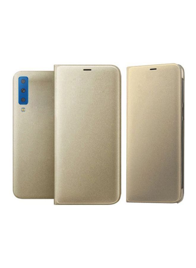 NIBEMINENT Wallet Flip Case Cover With Stand For Samsung Galaxy A70 Gold  - Image 2