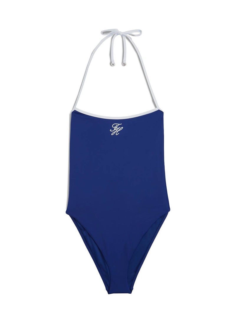 TOMMY HILFIGER Essential Halterneck Scoop Back Swimsuit - Image 5