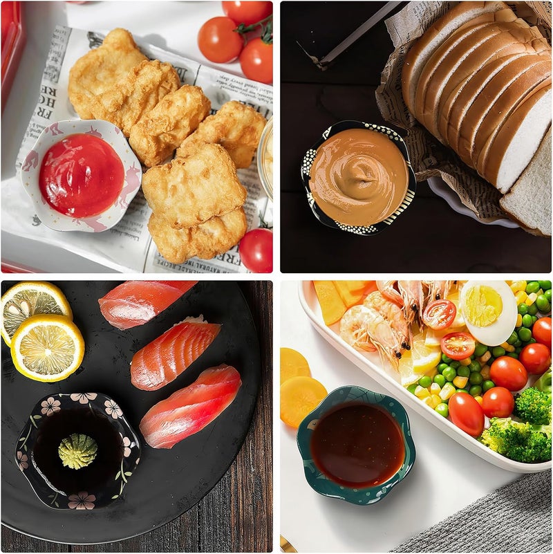 AYFDISHS 4 Inch Ceramic Dipping Bowls Side Dishes Soy Sauce Dishes ChineseJapanese Serving Dishes for Sushi Appetizer Plates for Kitchen Home Set of 4 White - Image 5